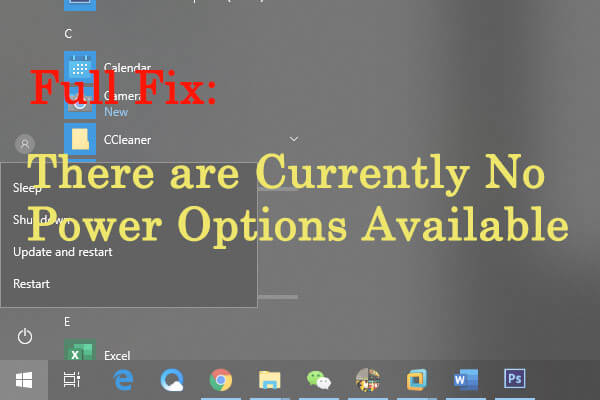 Full Fix: There are Currently No Power Options Available