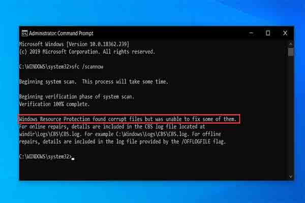 Windows Resource Protection Found Corrupt Files but Unable to Fix