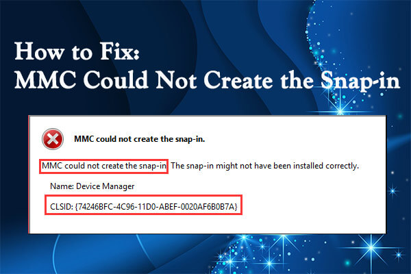 How to Fix: MMC Could Not Create the Snap-in Windows 10