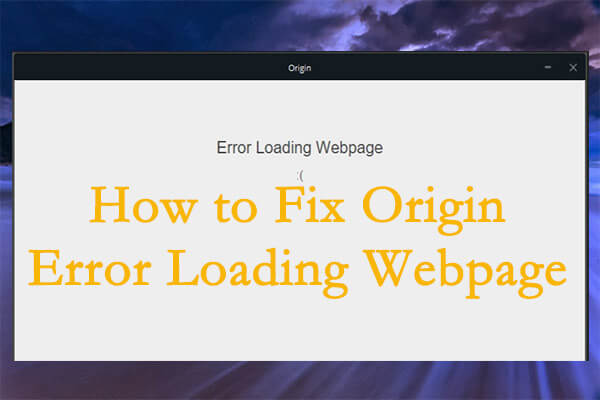How to Fix Origin Error Loading Webpage