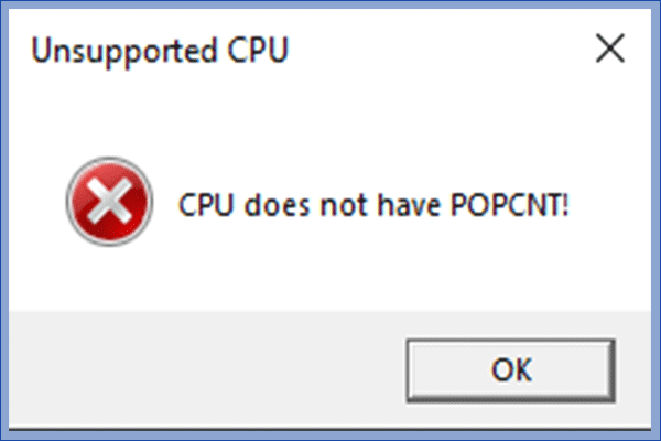 Unsupported CPU: CPU Does Not Have POPCNT [5 Fixes]