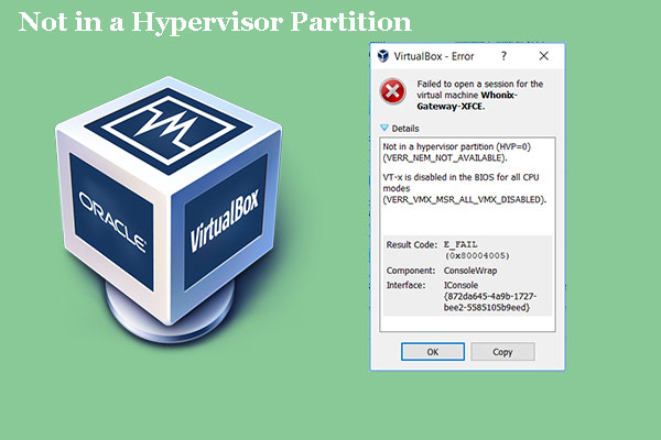 How to Fix Not in a Hypervisor Partition Error