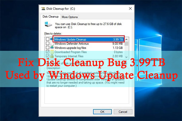 How to Fix Disk Cleanup Bug 3.99TB Used by Windows Update Cleanup