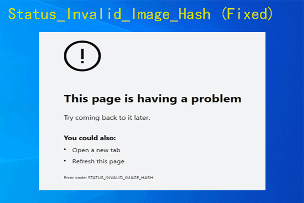 Chrome Error Code Status_Invalid_Image_Hash [Fixed]