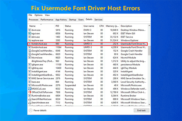 Fix Usermode Font Driver Host (fontdrvhost.exe) Errors