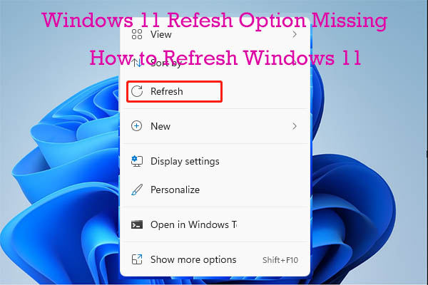 Windows 11 Refresh Option Missing | How to Refresh Win11
