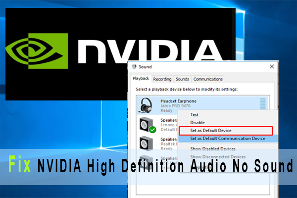 How to Fix NVIDIA High Definition Audio No Sound? [6 Ways]