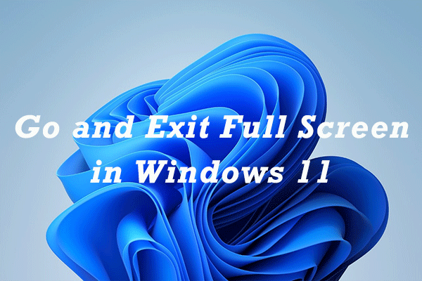 How to Go and Exit Full Screen in Windows 11? Check This Tutorial