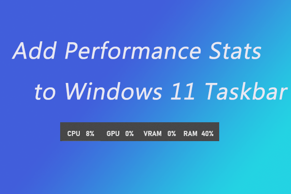 How to Add Performance Stats to Windows 11 Taskbar?