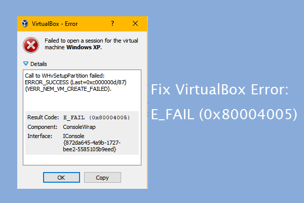 3 Simple Ways to Fix VirtualBox E_FAIL (0x80004005) Error
