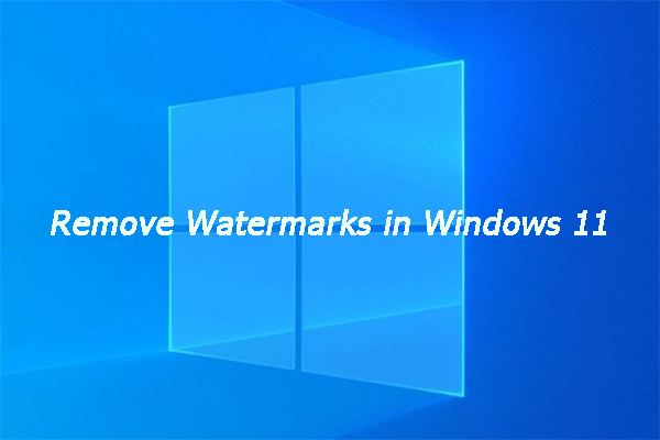 Have Some Watermarks in Windows 11? How to Remove Them?