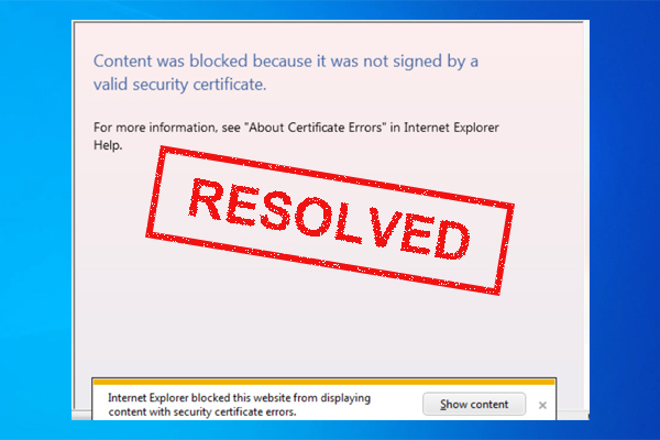 Content Was Blocked Because It Was Not Signed on IE11? [Fixed]