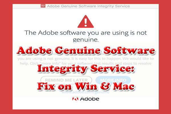 Adobe Genuine Software Integrity Service: Fix on Win & Mac