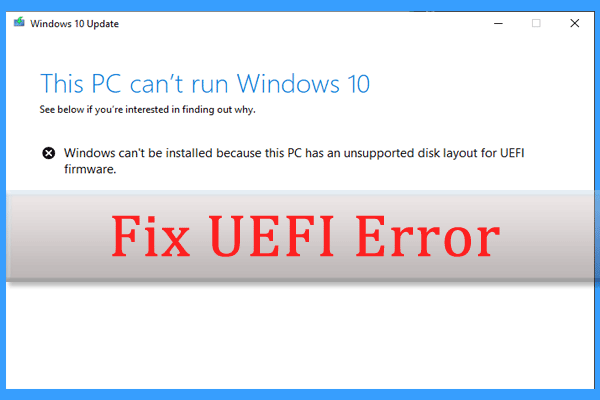 How to Fix UEFI Error to Update Windows