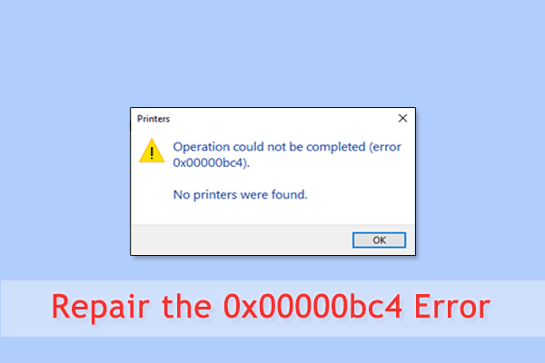 How to Repair the Printer Error Code 0x00000bc4 in Windows