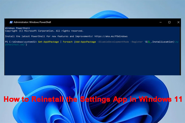 How to Reinstall the Settings App in Windows 11? [3 Simple Steps]
