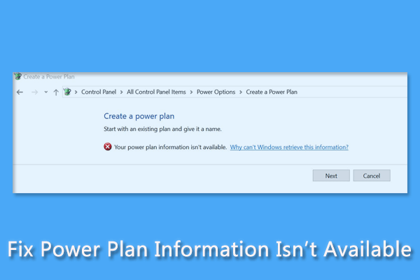 Power Plan Information Isn’t Available? Try These Fixes