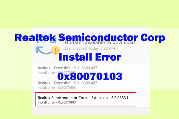 Realtek Semiconductor Corp. – Extension Install Error