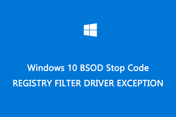 Fixed: REGISTRY FILTER DRIVER EXCEPTION BSOD in Windows 10?