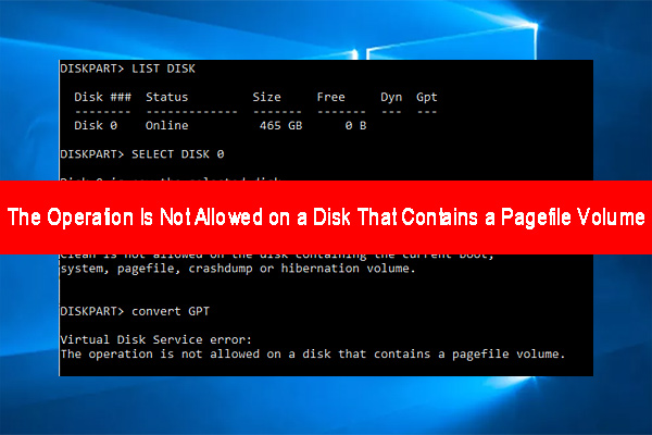 Operation Not Allowed on Disk Contains Pagefile Volume? [Fixed]