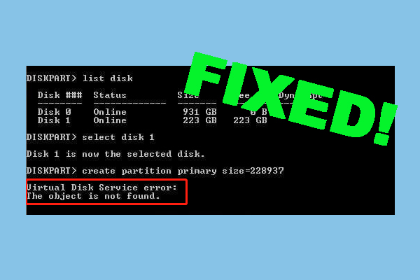 Virtual Disk Service Error The Object Is Not Found? [Full Fix]
