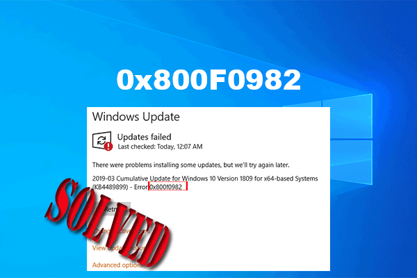 How to Fix the Windows Update Error Code 0x800f0982?