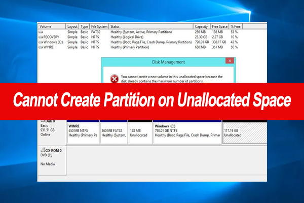 Fixed: Cannot Create Partition on Unallocated Space Windows 10/11