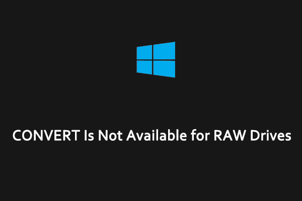 [Fixed] CONVERT Is Not Available for RAW Drives in Windows 10/11