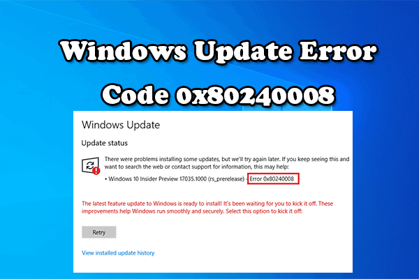 [A Full Guide] How to Fix the Windows Update Error 0x80240008?