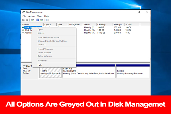 All Options Are Greyed Out in Disk Management? Try These Fixes