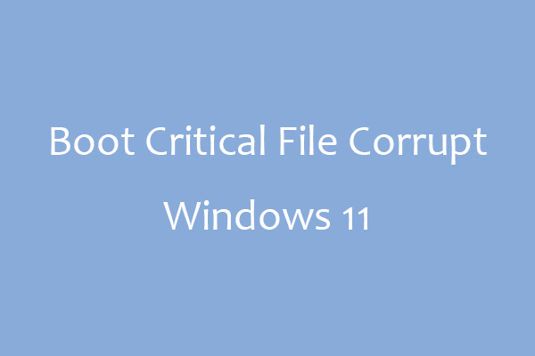 [Solved] Boot Critical File Is Corrupt on Windows 11/10