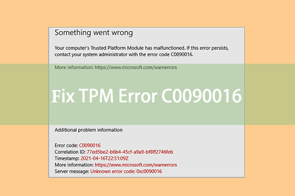 4 Solutions to Fix TPM Error C0090016 on Windows 10/11