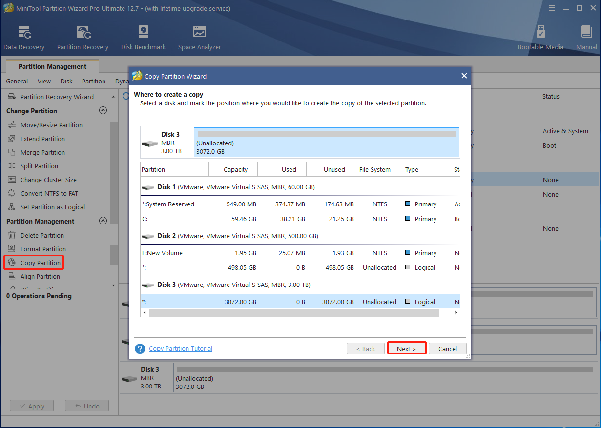 copy partition