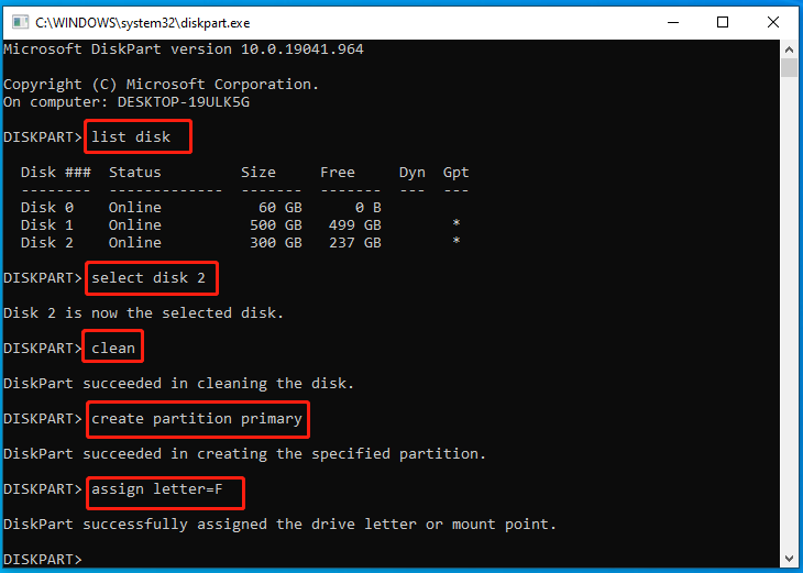 clean an external drive using DiskPart