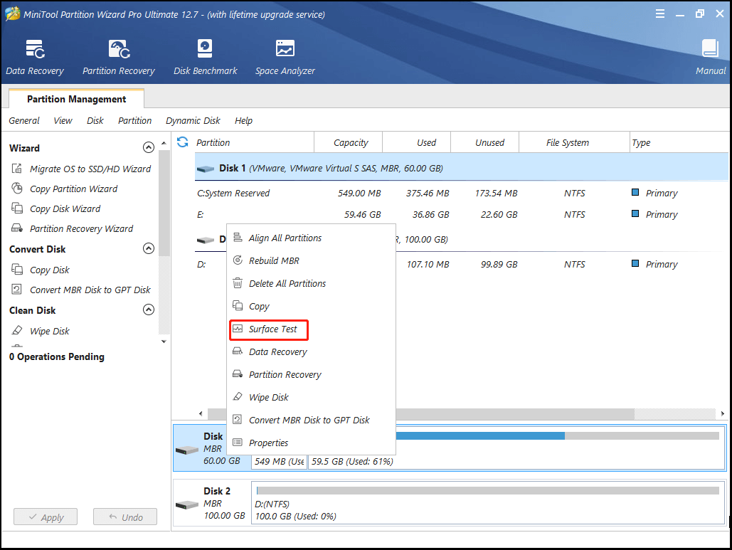 run Surface Test