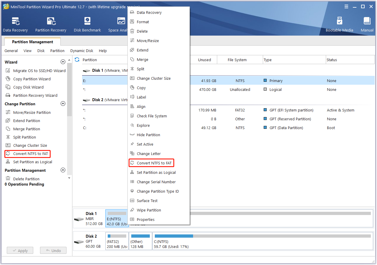 convert NTFS to FAT