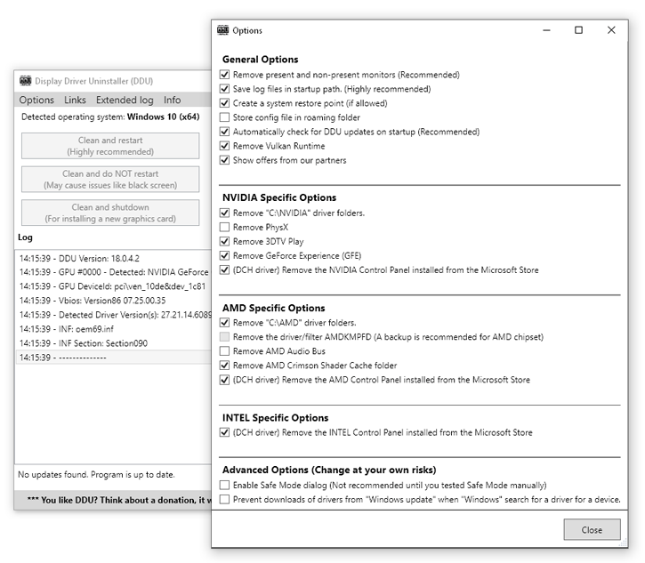 run Display Driver Uninstaller