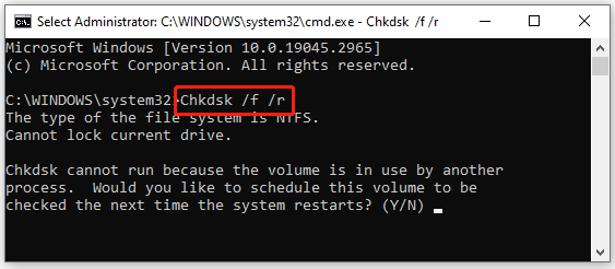 run the CHKDSK command