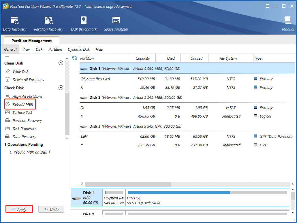 rebuild MBR using MiniTool