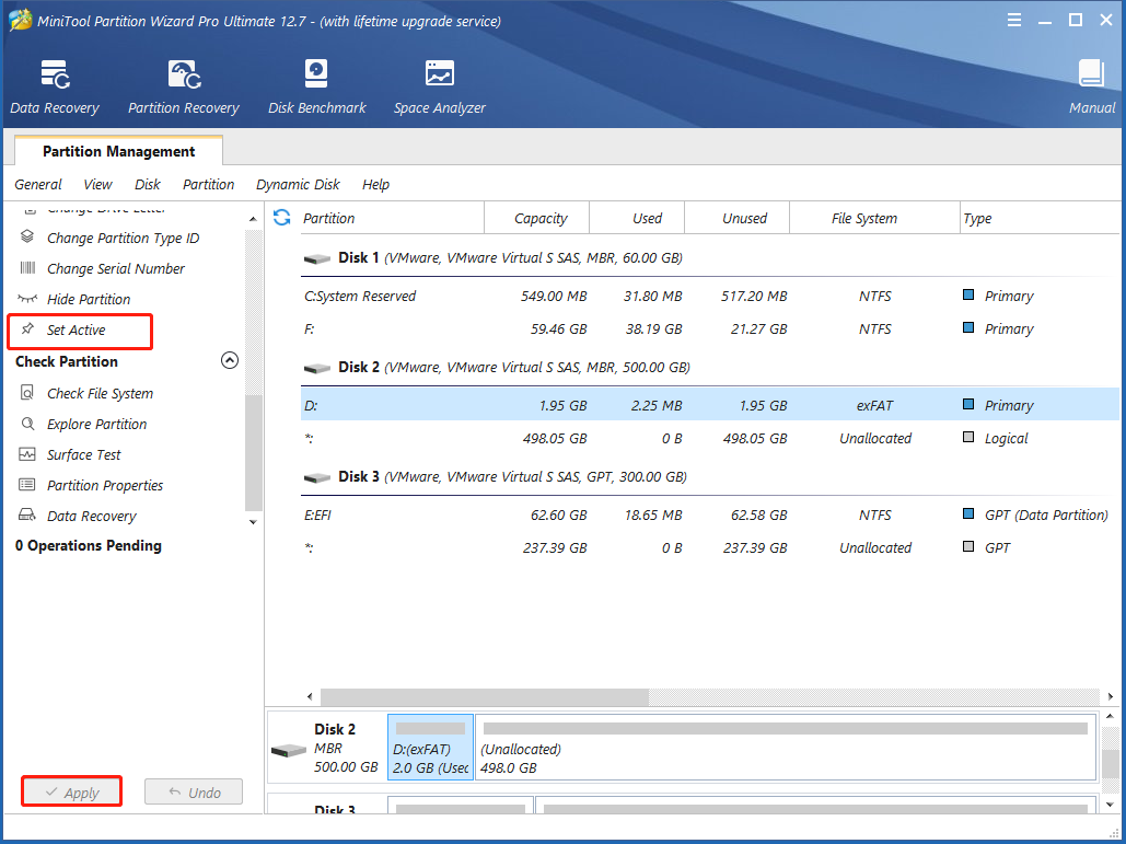 set a partition as active using MiniTool