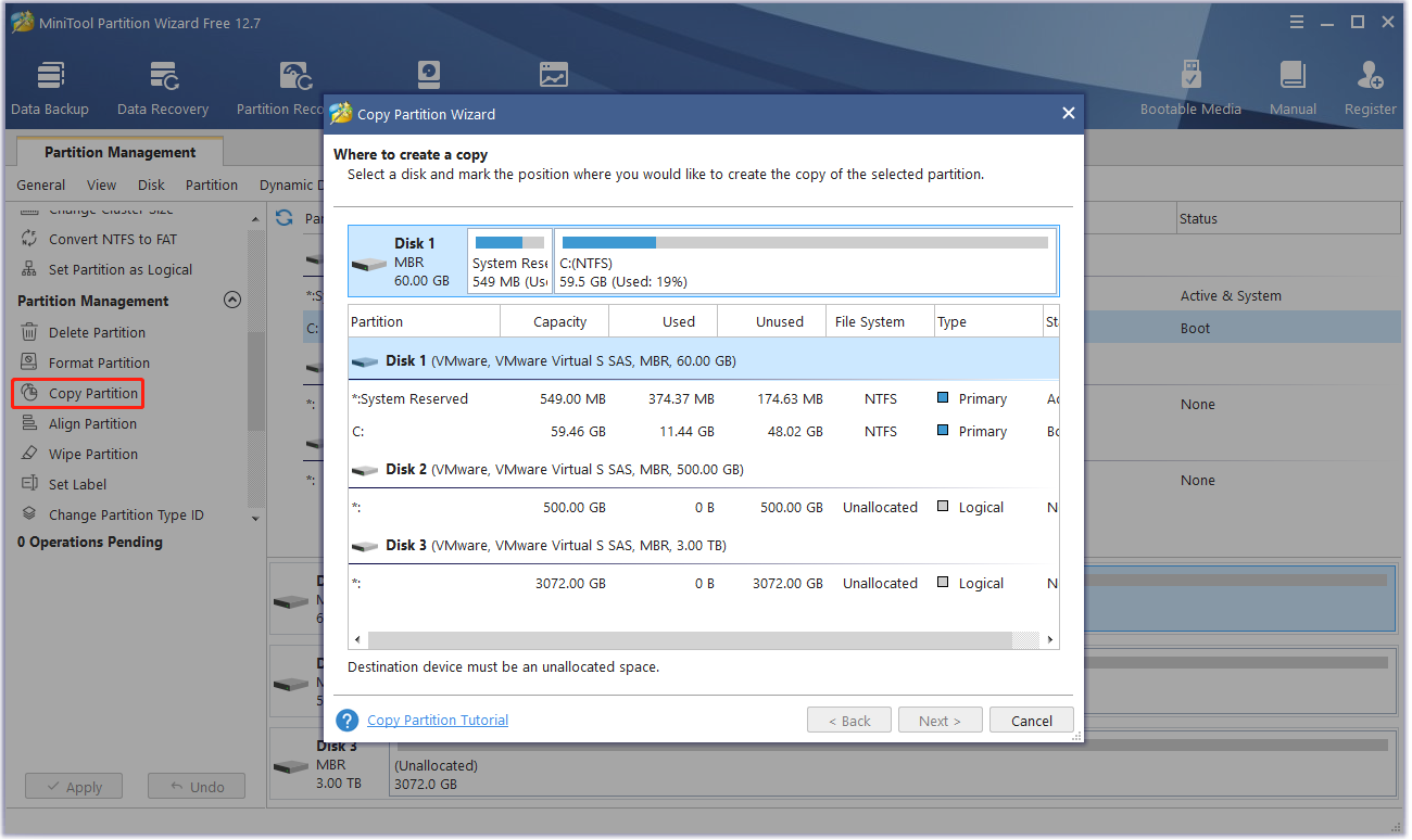 move files with MiniTool Partition Wizard