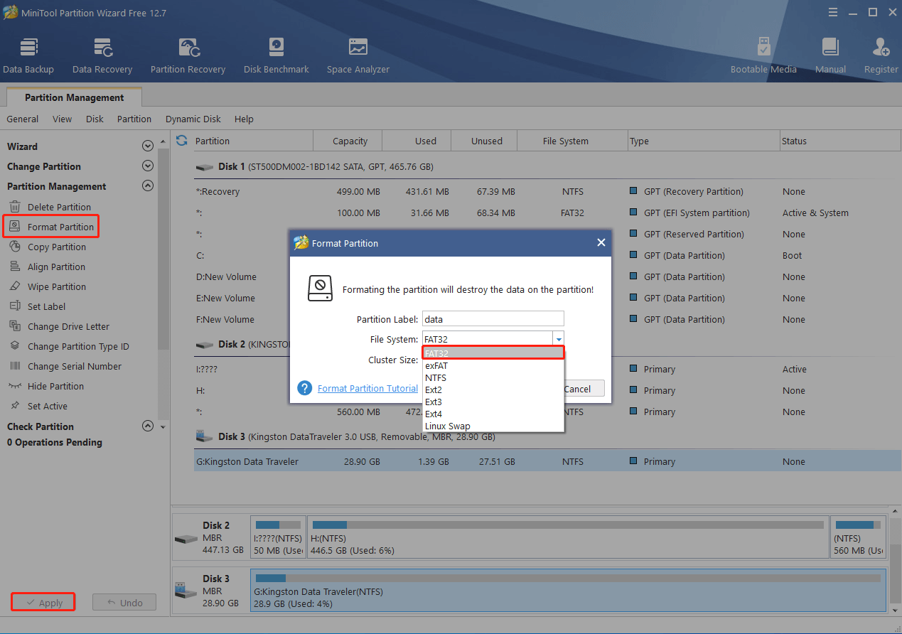 Format partition