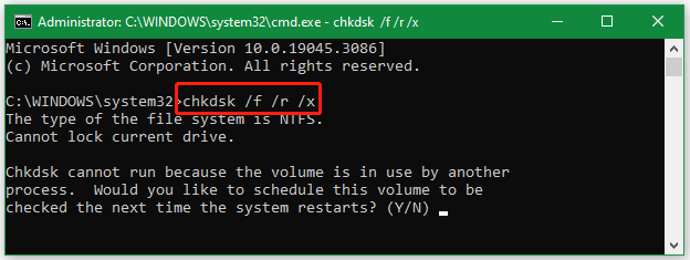 run CHKDSK in CMD