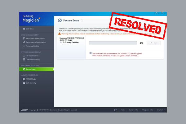 Secure Erase Is Not Supported on Selected Drive? [Fixed]