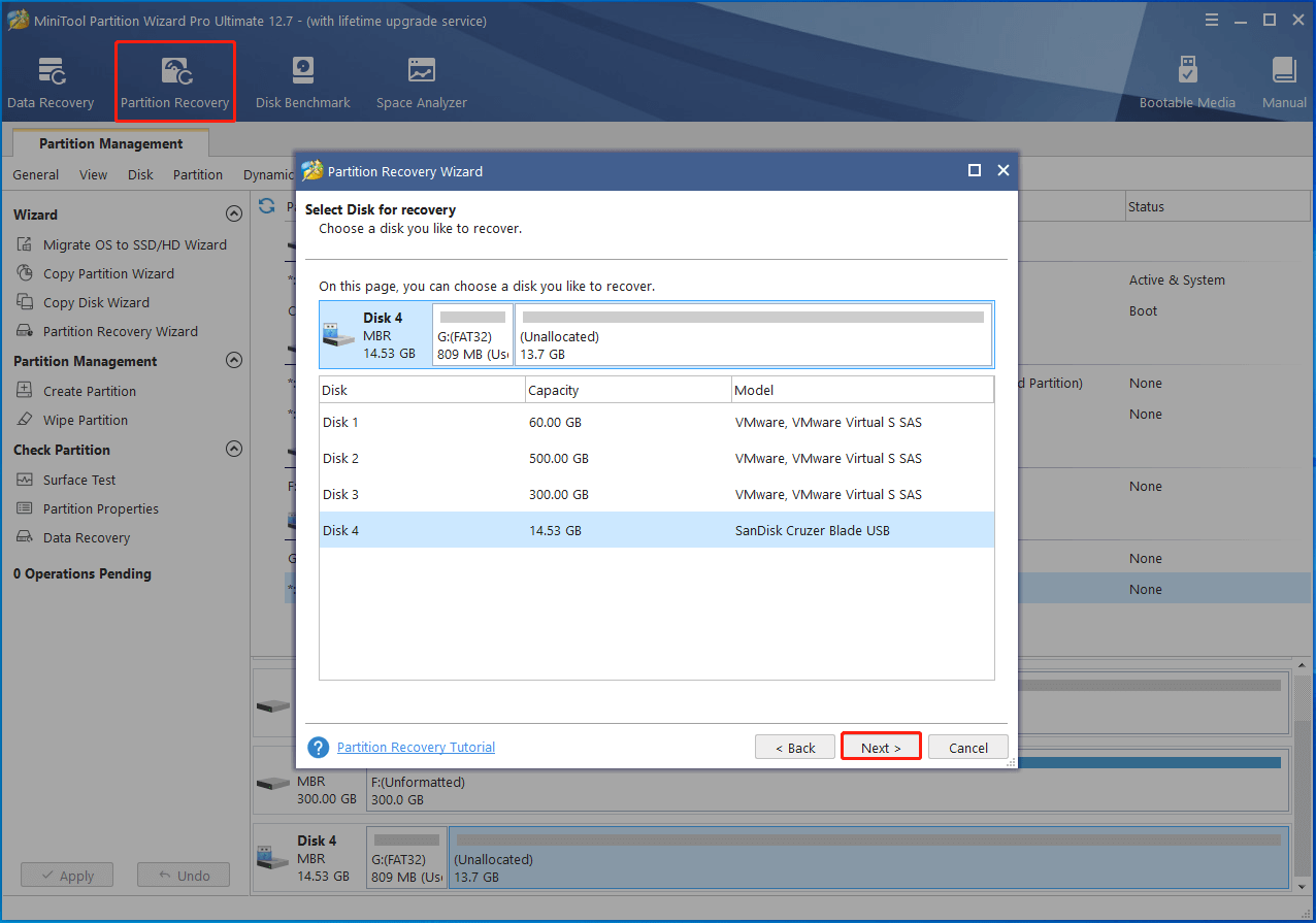 click Partition Recovery from MiniTool