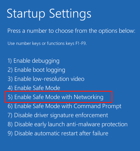 enable Safe Mode with Networking