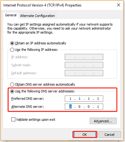 change DNS server