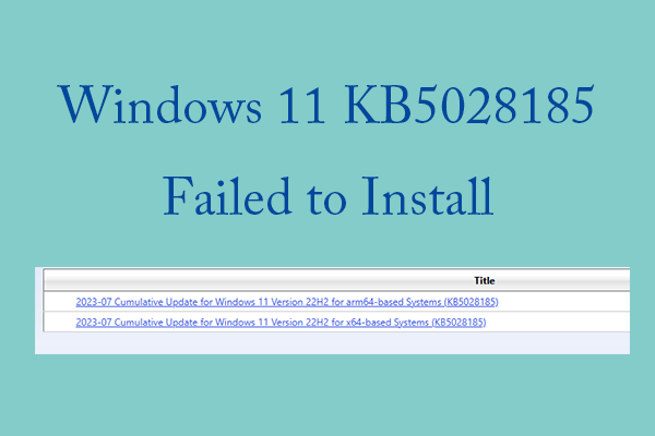 Windows 11 KB5028185 Failed to Install or Stuck at 0 Percent