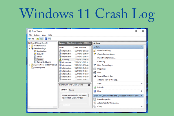 How to Check Windows 11 Crash Logs – 2 Ways