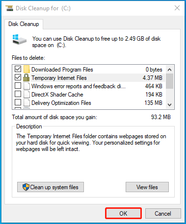 Delete junk files